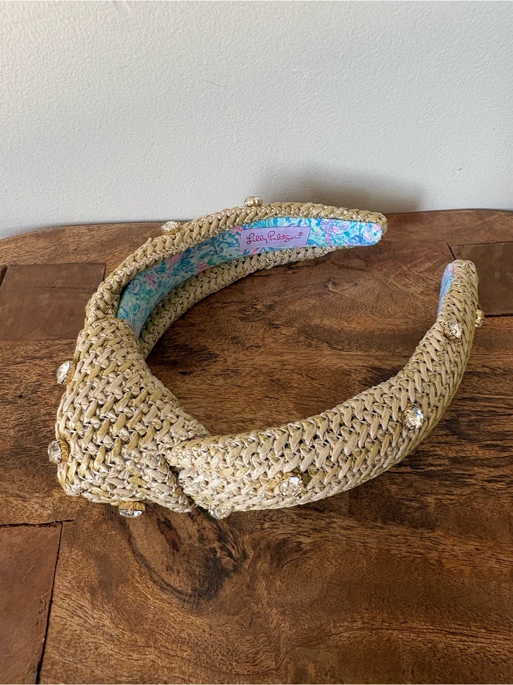 Lilly Pulitzer Raffia Embellished Headband Surf Blue Soleil It On Me